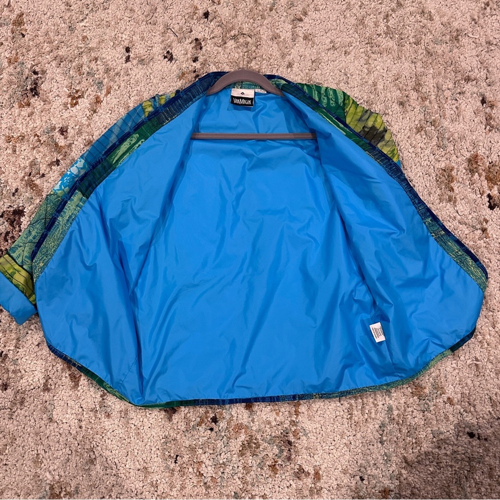 Patchwork Blue & Green Open-Front Jacket By Jane … - image 8